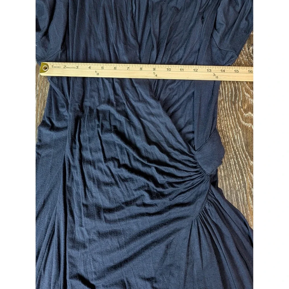 Karen Kane Navy Blue Wrap Midi Dress Women’s XL 3/4 Sleeve Ruched